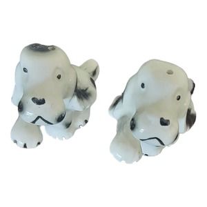 Vintage‎ Dog Salt and Pepper Shakers Japan Japanese black white MCM mid century